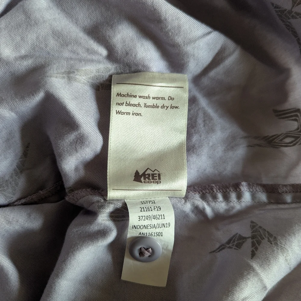 Cooperative Lavender Button Down Shirt with Black Patterns - Picture 5 of 7
